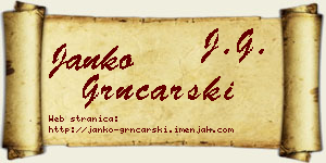 Janko Grnčarski vizit kartica